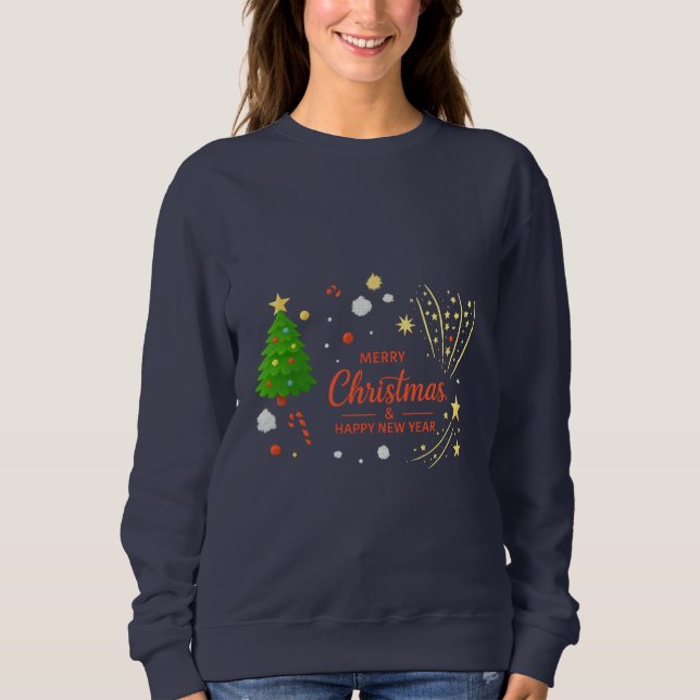 Merry Christmas & Happy New Year | Festive Holiday Sweatshirt (Vorderseite)