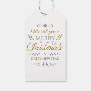Merry Christmas & Happy New Year Geschenkanhänger