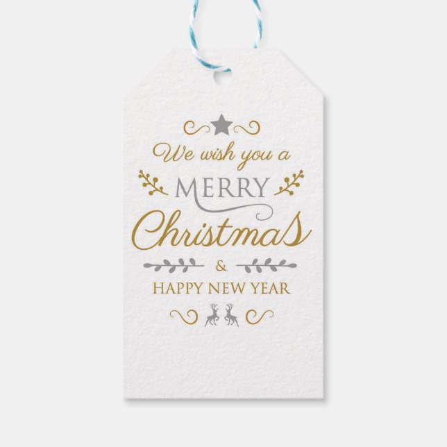 Merry Christmas & Happy New Year Geschenkanhänger (Rückseite)