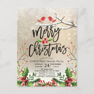 Merry Christmas Happy New Year Holiday Santa Party Postkarte