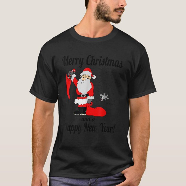 Merry Christmas Happy Yappy New Year Funny Holiday T-Shirt (Vorderseite)
