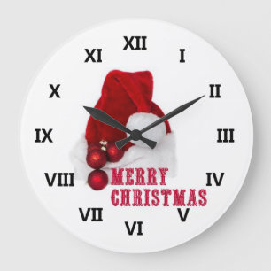 Merry Christmas Hat Große Wanduhr