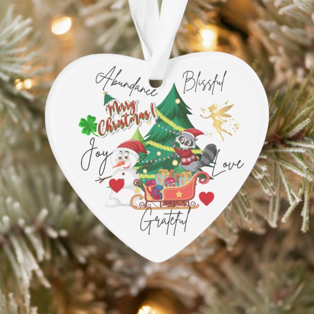Merry Christmas Heart Ornament | Joy&Love Design (Baum)