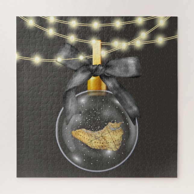 Merry Christmas Hilton Head Island Map Ornament Puzzle (Vertikal)