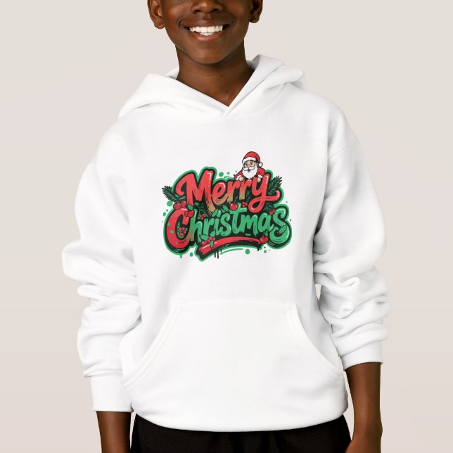 Merry Christmas Holiday Design Hoodie (Vorderseite)