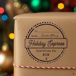 Merry Christmas Holiday Express Mail To From Gummistempel