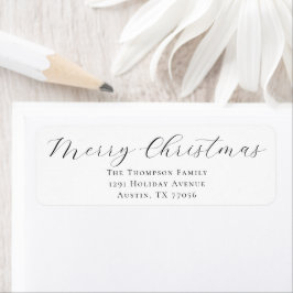 Merry Christmas Holiday Mail Return Address Label