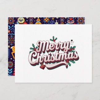 Merry Christmas Holiday Postcard – Festive Winter  Feiertagspostkarte