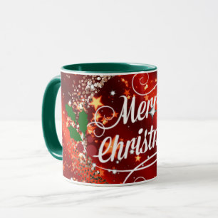 Merry Christmas, holiday red design Tasse