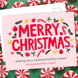 MERRY CHRISTMAS Holiday Xmas CUSTOM Postkarte