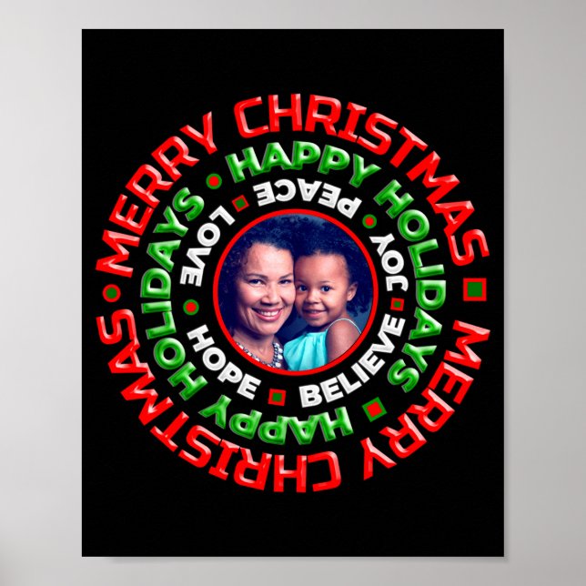 Merry Christmas Holidays Family Photo  Poster (Vorne)