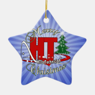 MERRY CHRISTMAS HT HISTOTECHNICIAN KERAMIK ORNAMENT