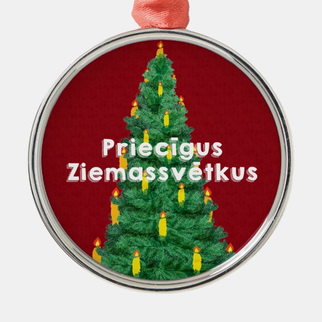 Merry Christmas III Priecīgus Ziemassvētkus Silbernes Ornament (Vorne)