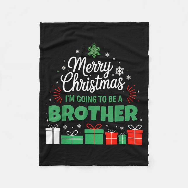 Merry Christmas I'm Going To Be An Brother Pregnan Fleecedecke (Vorderseite)