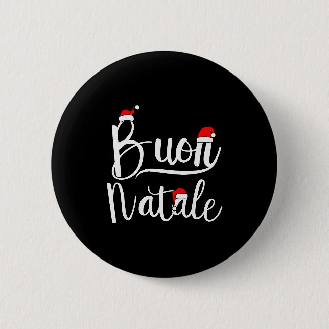 Merry Christmas In Italian Buon Natale  Button (Vorderseite)