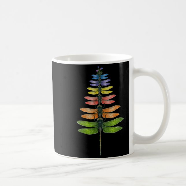 Merry Christmas Insect Dragonfly Xmas Tree  Kaffeetasse (Rechts)