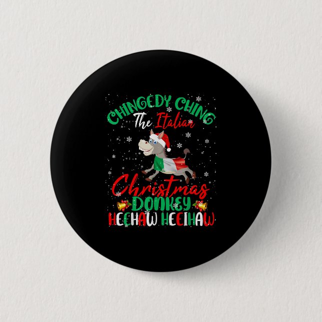 Merry Christmas Italian Funny Italian Santa Heehaw Button (Vorderseite)