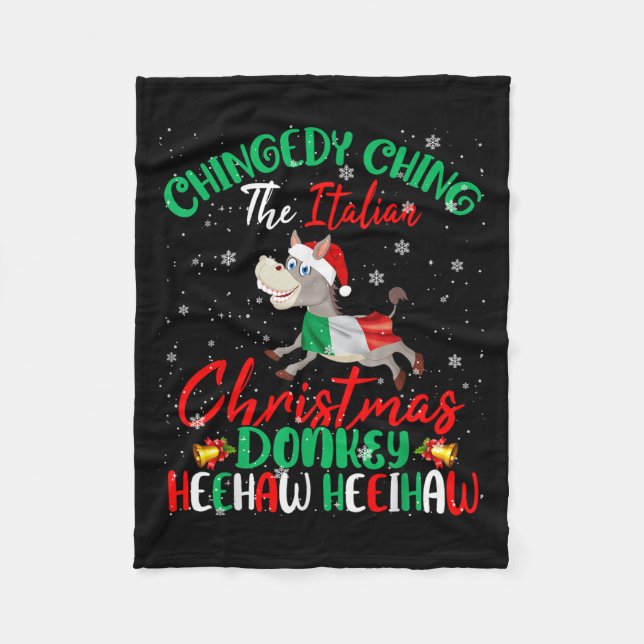 Merry Christmas Italian Funny Italian Santa Heehaw Fleecedecke (Vorderseite)