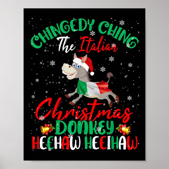 Merry Christmas Italian Funny Italian Santa Heehaw Poster (Vorne)