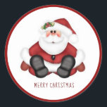 Merry Christmas Jolly Santa Claus Runder Aufkleber<br><div class="desc">Christmas Jolly Santa Claus</div>