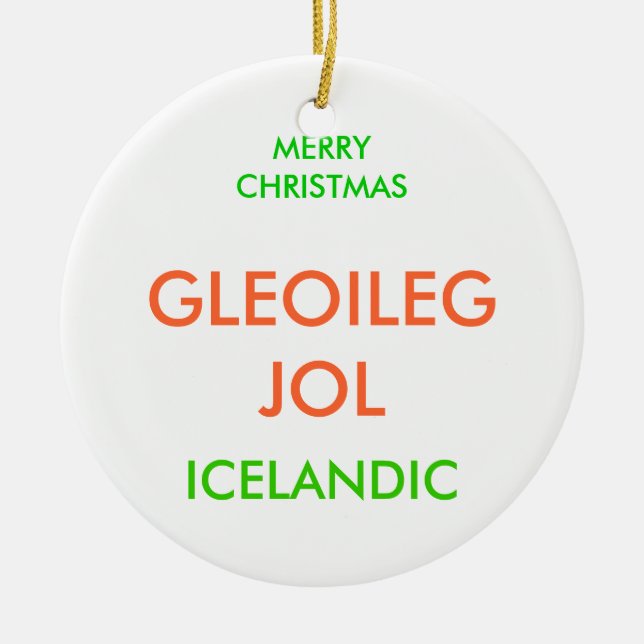 MERRY CHRISTMAS, KERAMIKORNAMENT (Vorne)