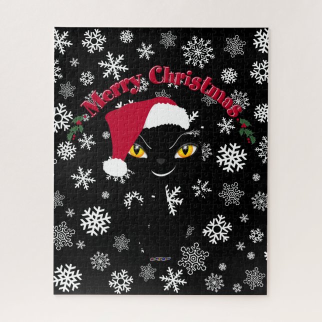 Merry Christmas Kitty Cat Puzzle (Vertikal)