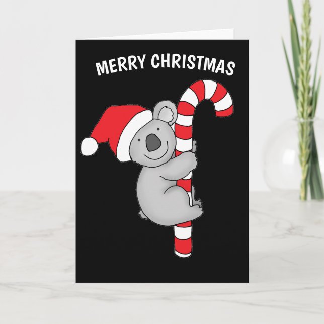 Merry Christmas Koala Bear Feiertagskarte (Vorderseite)