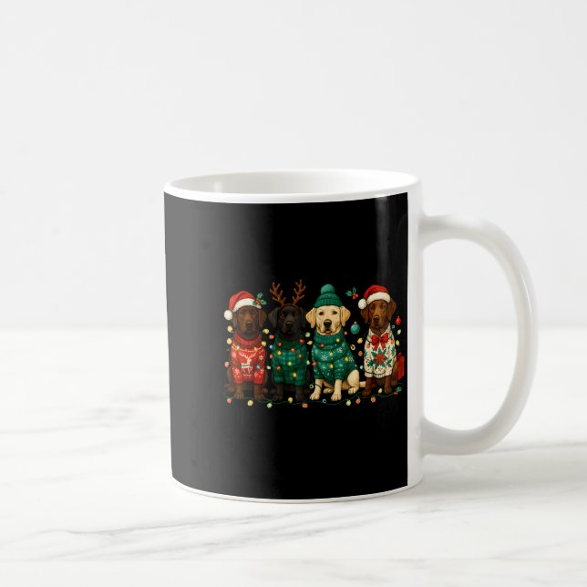 Merry Christmas Labrador Dog Retro Xmas Puppy Men  Kaffeetasse (Rechts)