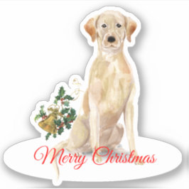 Merry Christmas Labrador Retriever CustomCut Vinyl Aufkleber