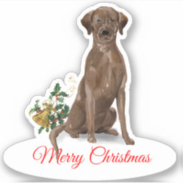 Merry Christmas Labrador Retriever CustomCut Vinyl Aufkleber