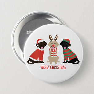 Merry Christmas Labrador Retriever Hunde Button