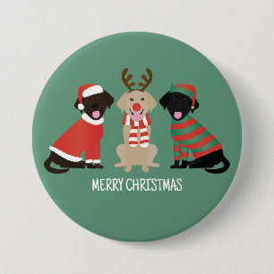 Merry Christmas Labrador Retriever Hunde Button