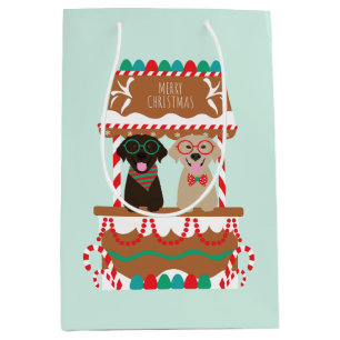 Merry Christmas Labrador Retriever Hunde Mittlere Geschenktüte
