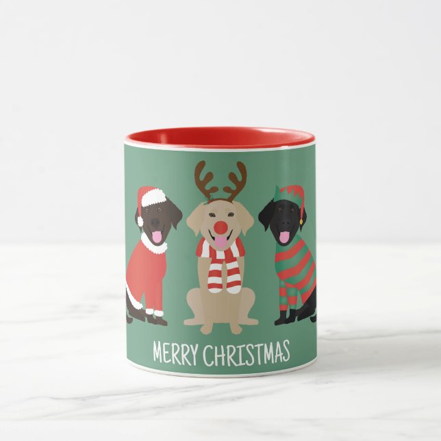 Merry Christmas Labrador Retriever Hunde Tasse (Zentrum)