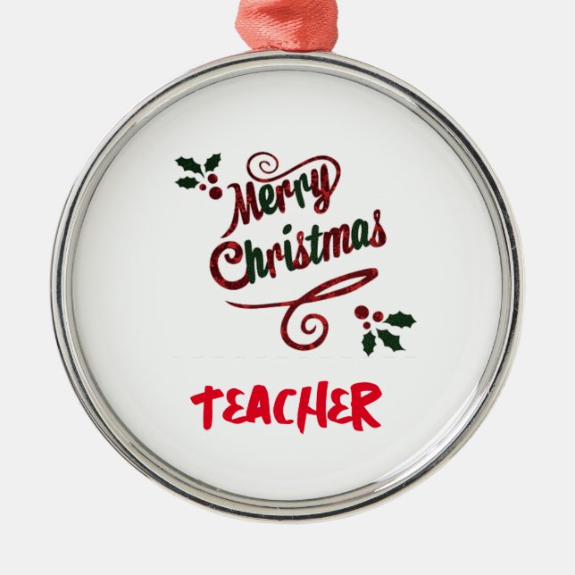 MERRY CHRISTMAS "LEHRER" ORNANAMENT ORNAMENT AUS METALL (Vorne)