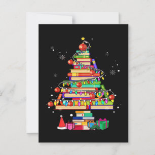 Merry Christmas Library Tree Postkarte