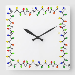 **MERRY CHRISTMAS LIGHTS** KLICKEN QUADRATISCHE WANDUHR
