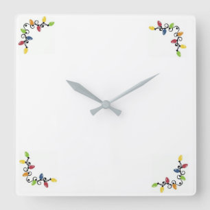 **MERRY CHRISTMAS LIGHTS** KLICKEN QUADRATISCHE WANDUHR