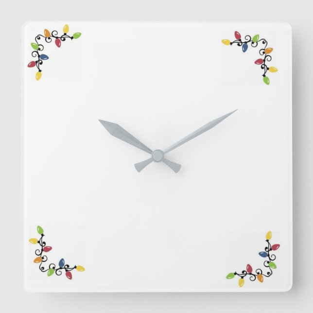 **MERRY CHRISTMAS LIGHTS** KLICKEN QUADRATISCHE WANDUHR (Vorderseite)