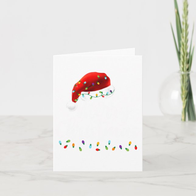 Merry Christmas Lights Red Santa Hat Xmas Family M Karte (Vorderseite)