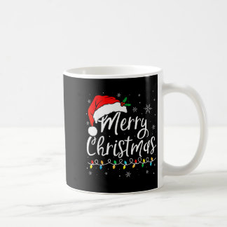 Merry Christmas Lights Santa Hat Xmas Family Match Kaffeetasse