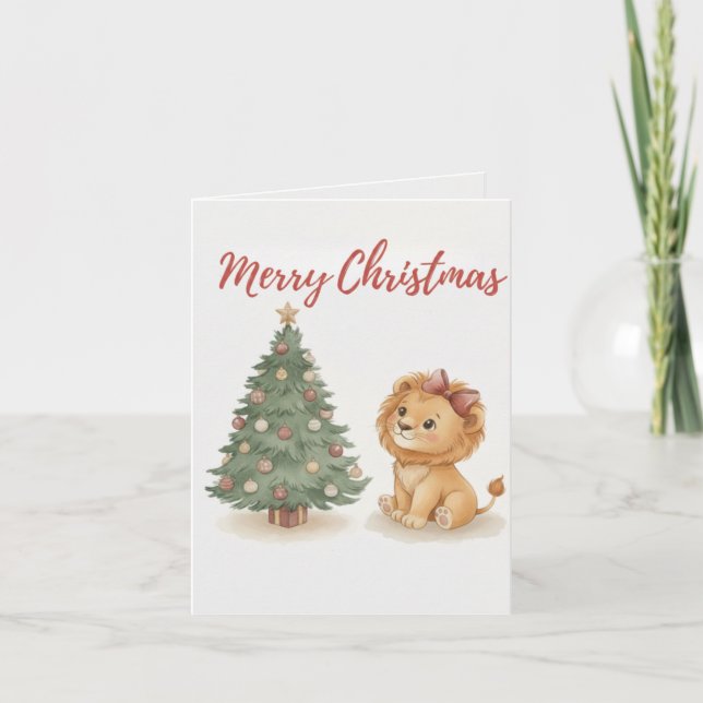 Merry Christmas Lion Card Tradition Treasures Karte (Vorderseite)