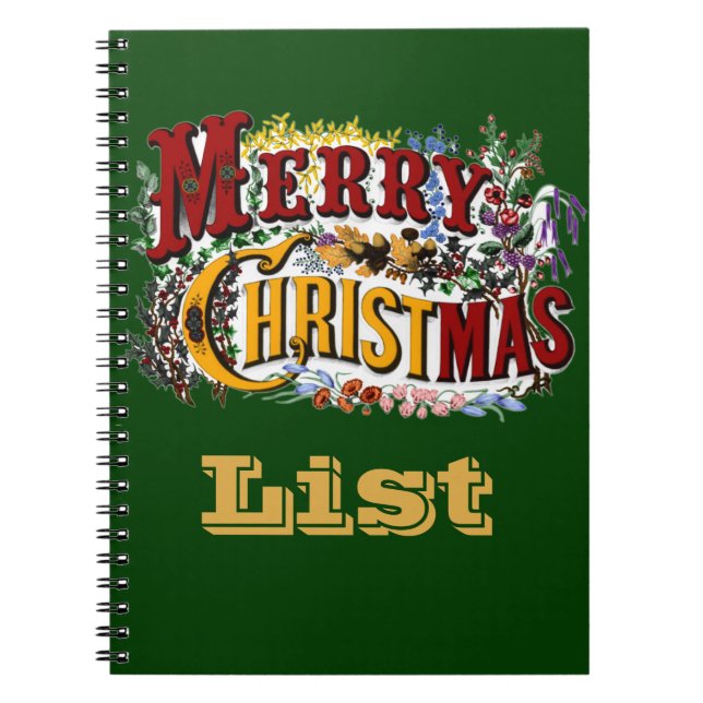 Merry Christmas Liste Notizbuch Notizblock (Vorderseite)