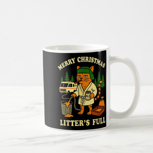 Merry Christmas Litter’s Full Funny Cat Rv Holiday Kaffeetasse (Rechts)