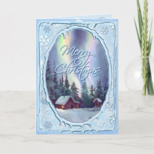 MERRY CHRISTMAS LOG CABIN VON SHARON SHARPE FEIERTAGSKARTE