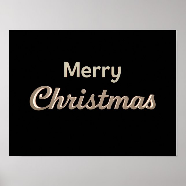 Merry Christmas Luxury Typography Poster Paper H01 (Vorne)