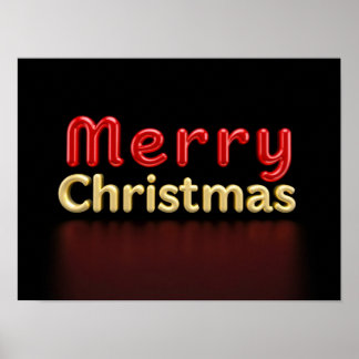 Merry Christmas Luxury Typography Poster Paper H02