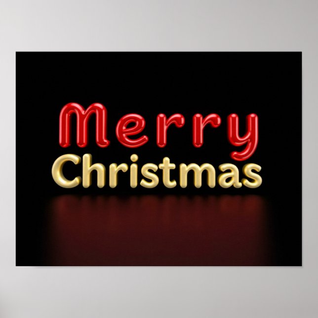 Merry Christmas Luxury Typography Poster Paper H02 (Vorne)