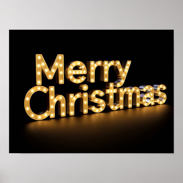 Merry Christmas Luxury Typography Poster Paper H03 (Vorne)