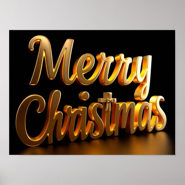 Merry Christmas Luxury Typography Poster Paper H04 (Vorne)